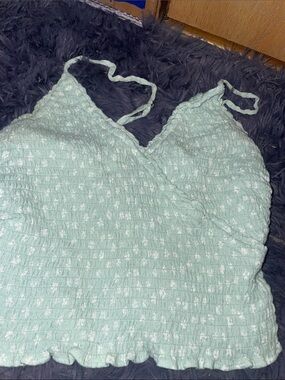 Hollister Light Mint Smocked Cami Top